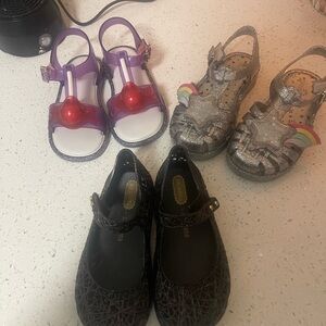 Mini Melissa Kids Sandals and Shoes - Purple, Silver, Black